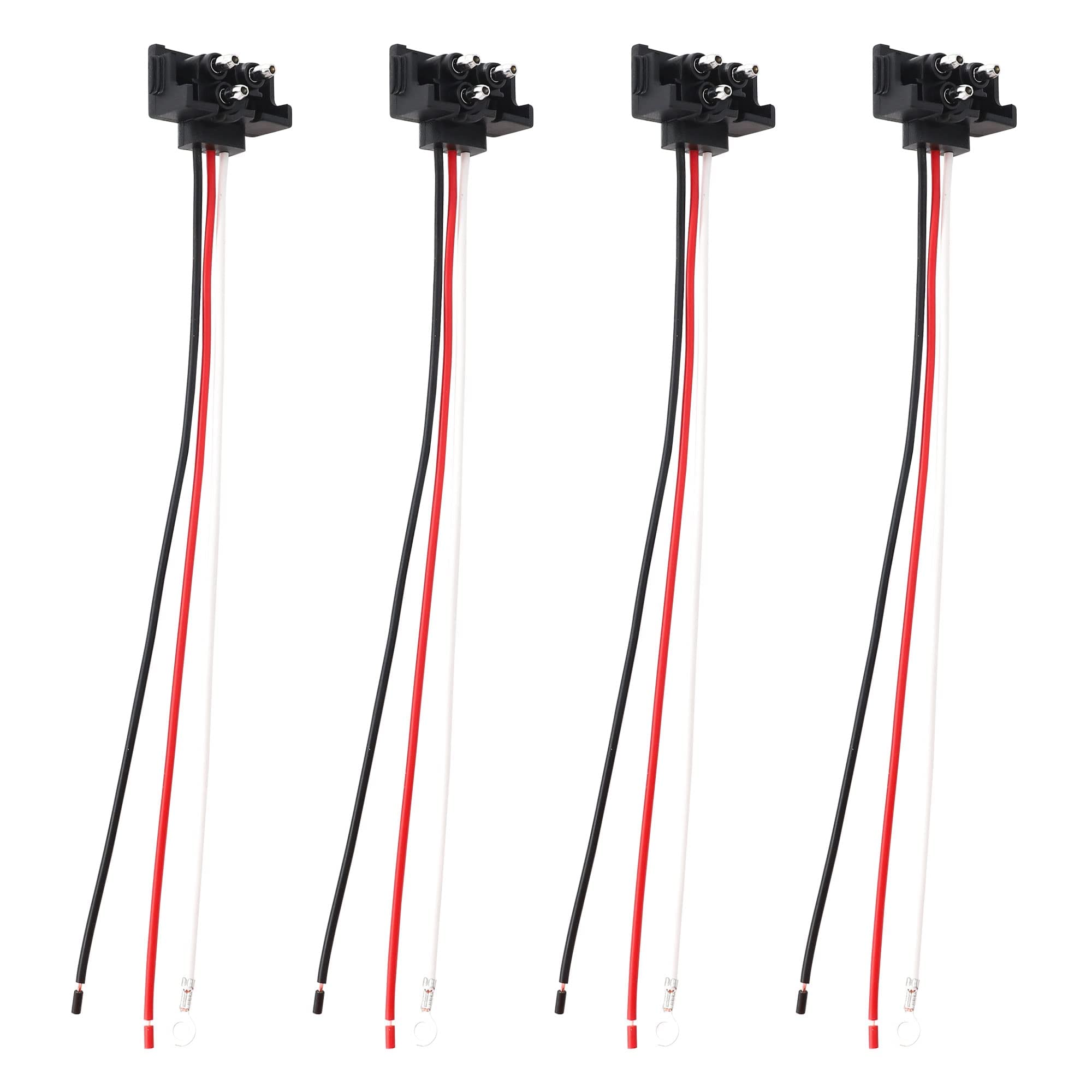 Oyviny 4PCS 3 Pin Trailer Connector, Right Angle 3 Wire Pigtail Harness 20AWG for Truck Trailer Stop Turn Tail Brake Backup Light, Fit with Sealed 4" Round and 6" Oval Lights