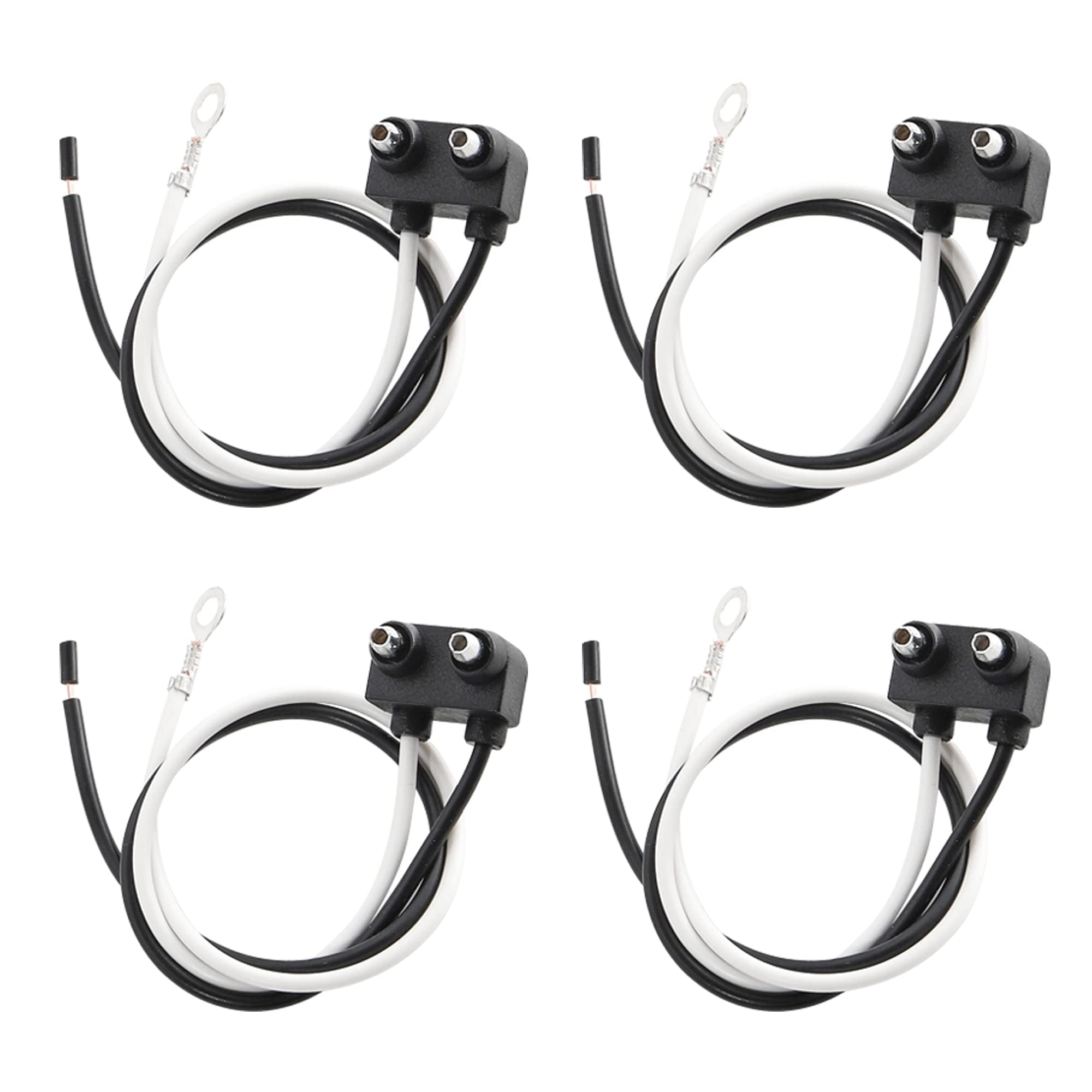 Oyviny 4PCS Truck Trailer 2 Wire Pigtail Harness 8.5" Long, Right Angle 2 Pin Trailer Light Connector Fits with 2" and 2.5" Side Marker/Clearance Light, 2-Wire Pigtail for Optronics Trailer Lights