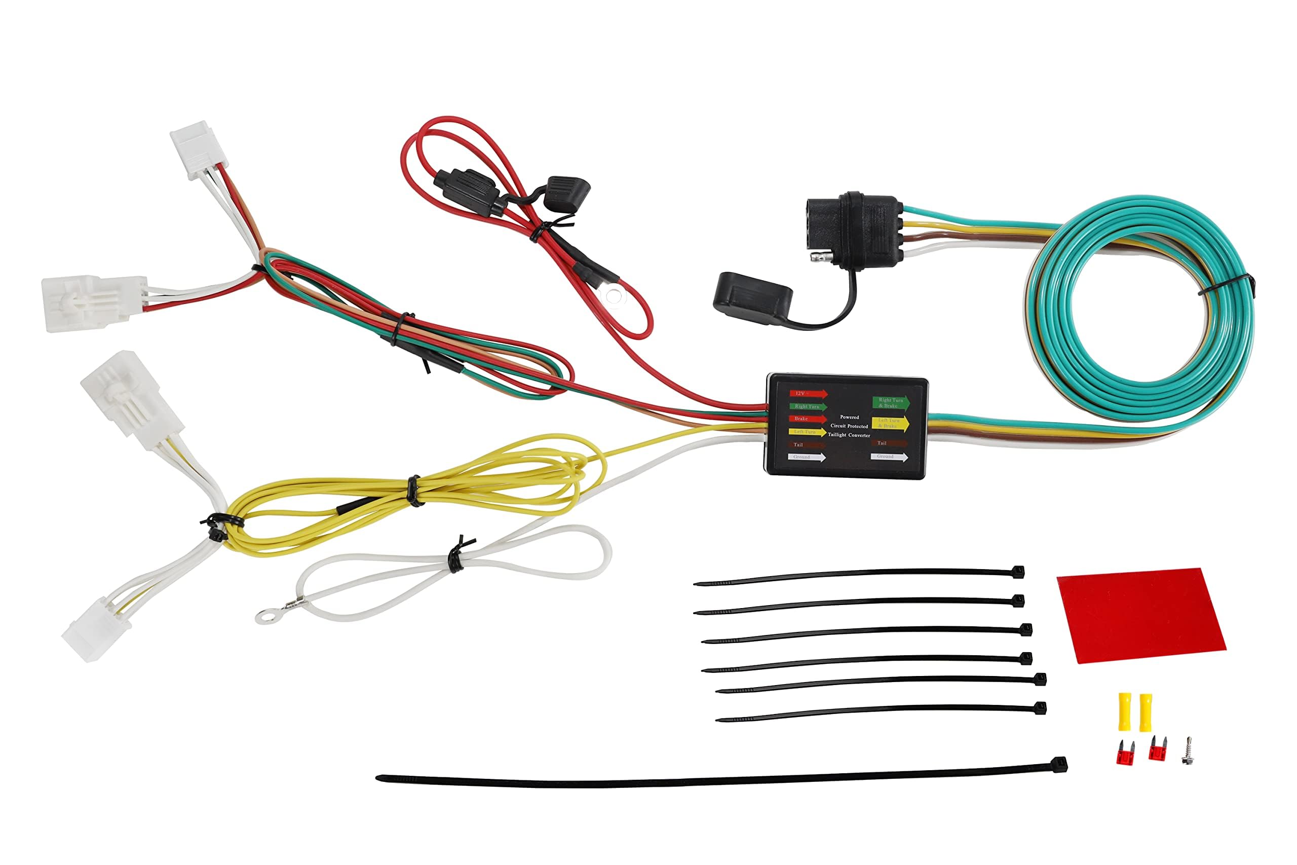 Oyviny Vehicle Side Custom 4 Way Trailer Wiring Harness for 2004-2015 Toyota Prius, Prius 56147 Tow Hitch 4-Way Flat Connector Pure Copper Wires