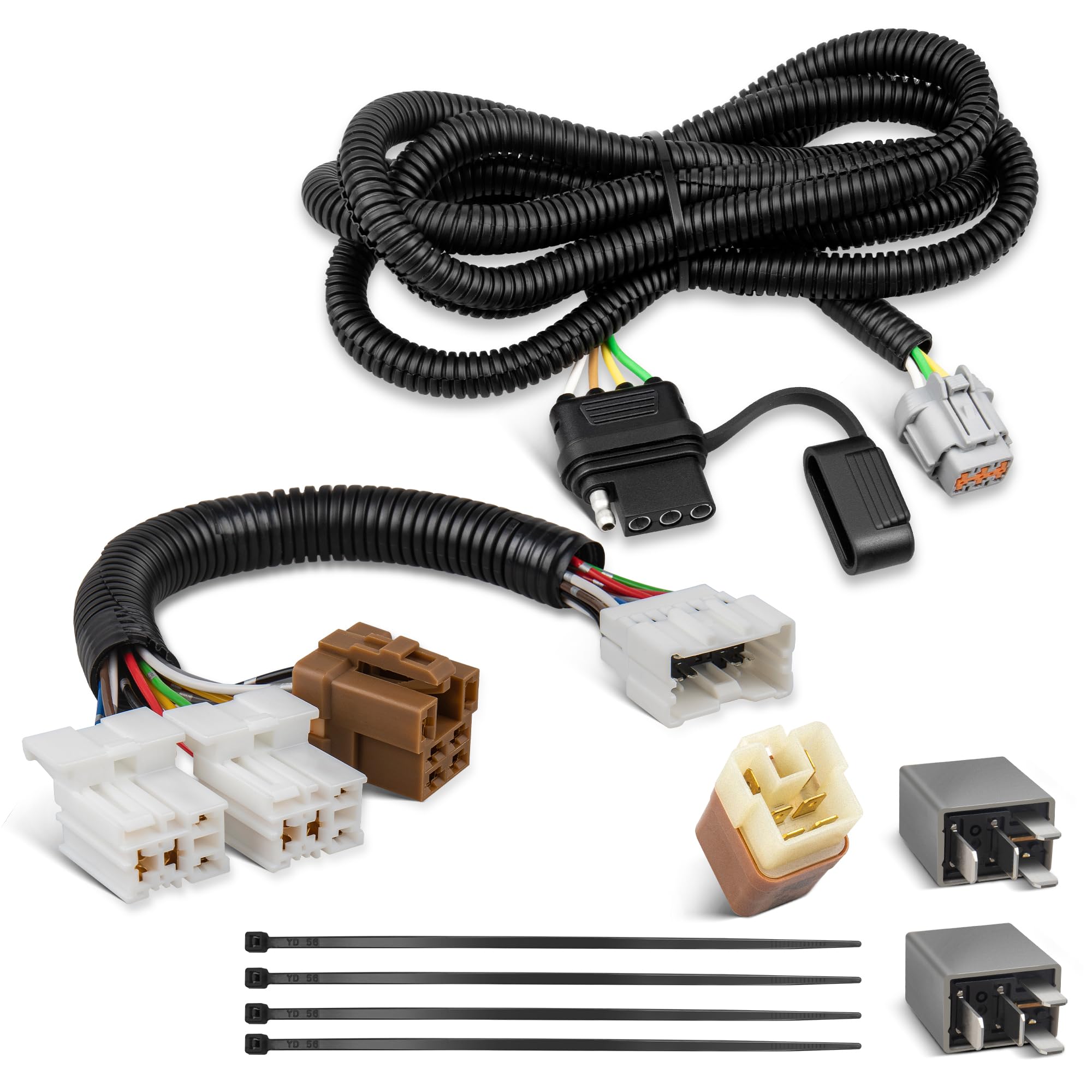 Oyviny Custom 4 Way Trailer Wiring Harness for 2005-2015 Nissan Xterra/05-25 Frontier/09-12 Suzuki Equator Without Factory Tow Package