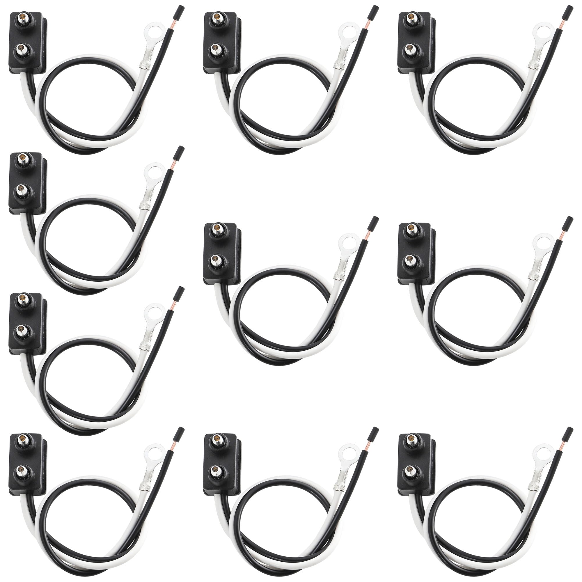 Oyviny 10PCS Trailer Light 2 Wire Pigtail Harness 10" Long, 2 Pin Trailer Light Connector Fits with 2" and 2.5" Side Marker/Clearance Light