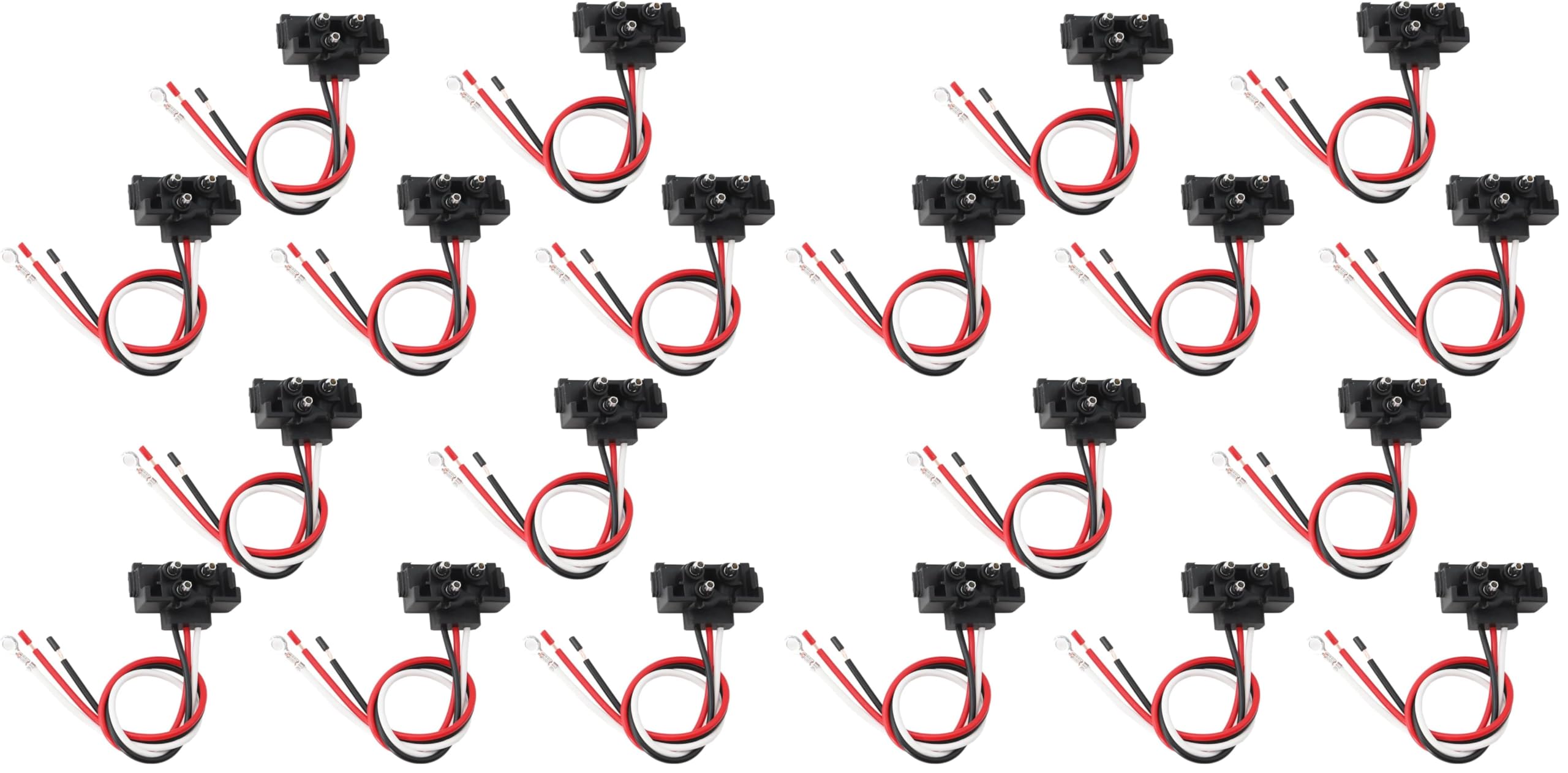 Oyviny 10PCS 3 Prong Pigtail Harness Connector, Right Angle 3 Wire Plug 20AWG for Truck Stop Turn Tail Brake Backup Trailer Light, Fit for Sealed 4" Round Lights and 6" Oval Lights (Pack of 2)