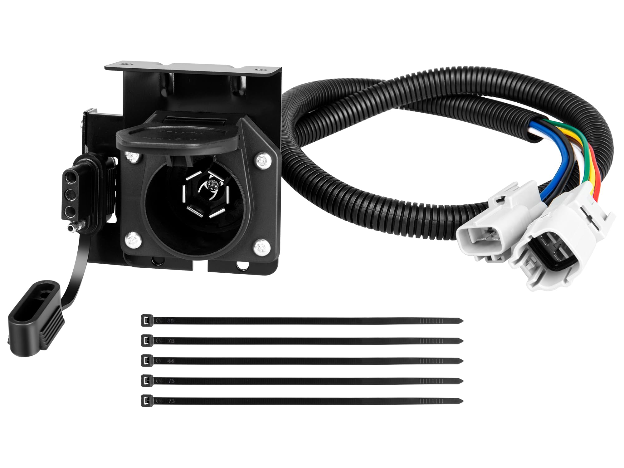 Oyviny Multi-Tow 7 Way RV Blade and 4 Way Flat Trailer Wiring Harness Adapter for 2007-2013 Toyota Tundra, Tundra Dual Output Trailer Adapter, Factory Tow Package Required
