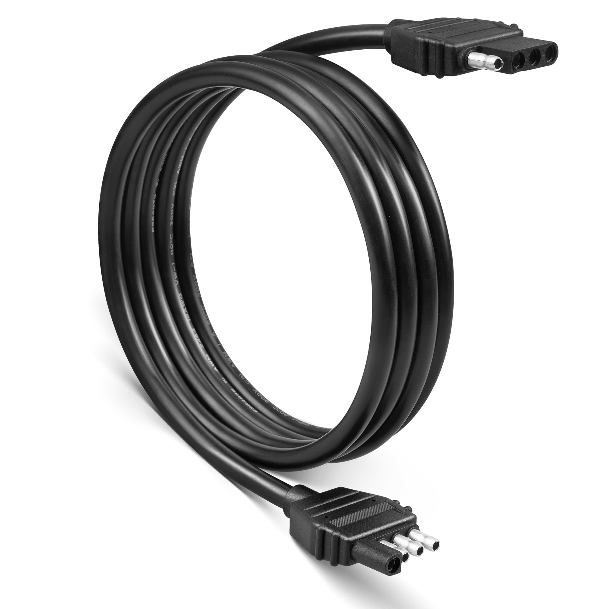 Oyviny 4 Pin Flat Trailer Extension 6FT, 16AWG Vehicle-Side and Trailer-Side 4 Way Connector Pure Copper with Jacketed Cable Protection, 4 Flat Trailer Wire Extension