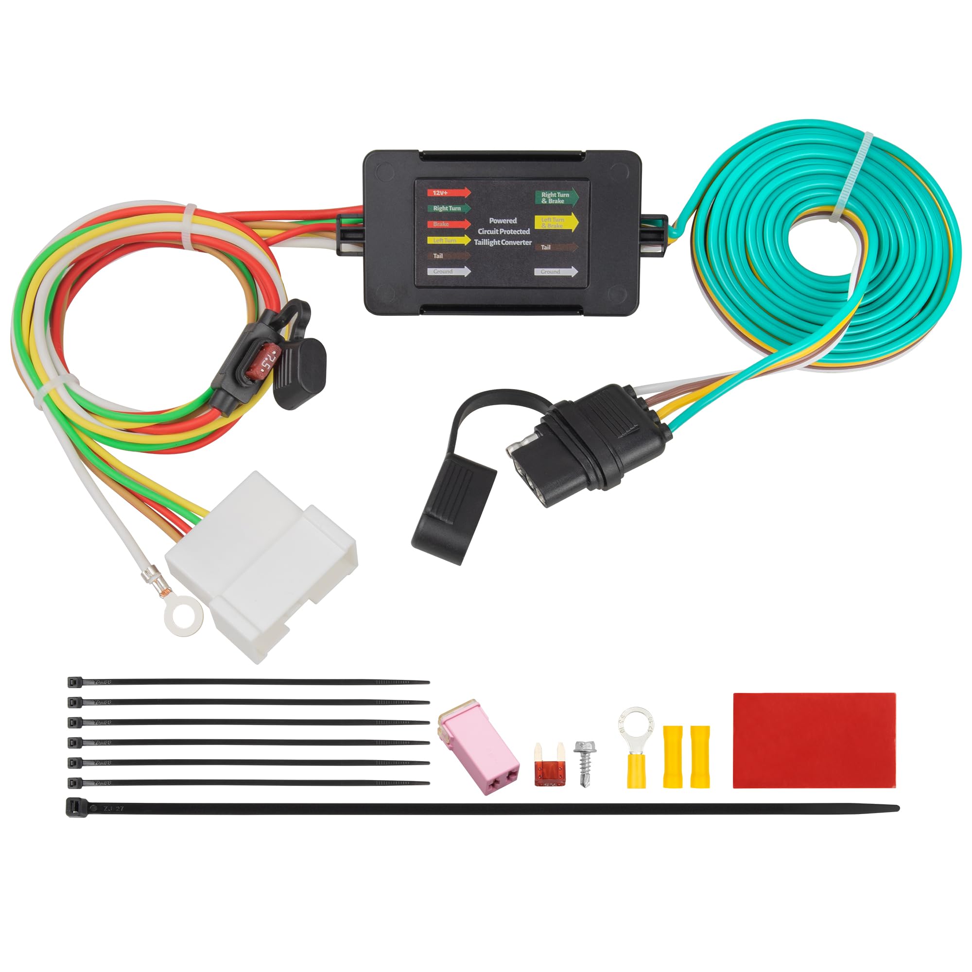 Oyviny 4-Pin Flat Trailer Wiring Harness 56291 for 2016-2022 Honda Pilot/2019-2025 Honda Passport, Pure Copper Pilot Trailer Hitch Wires Plug & Play Towing Harness, Factory Tow Package Required