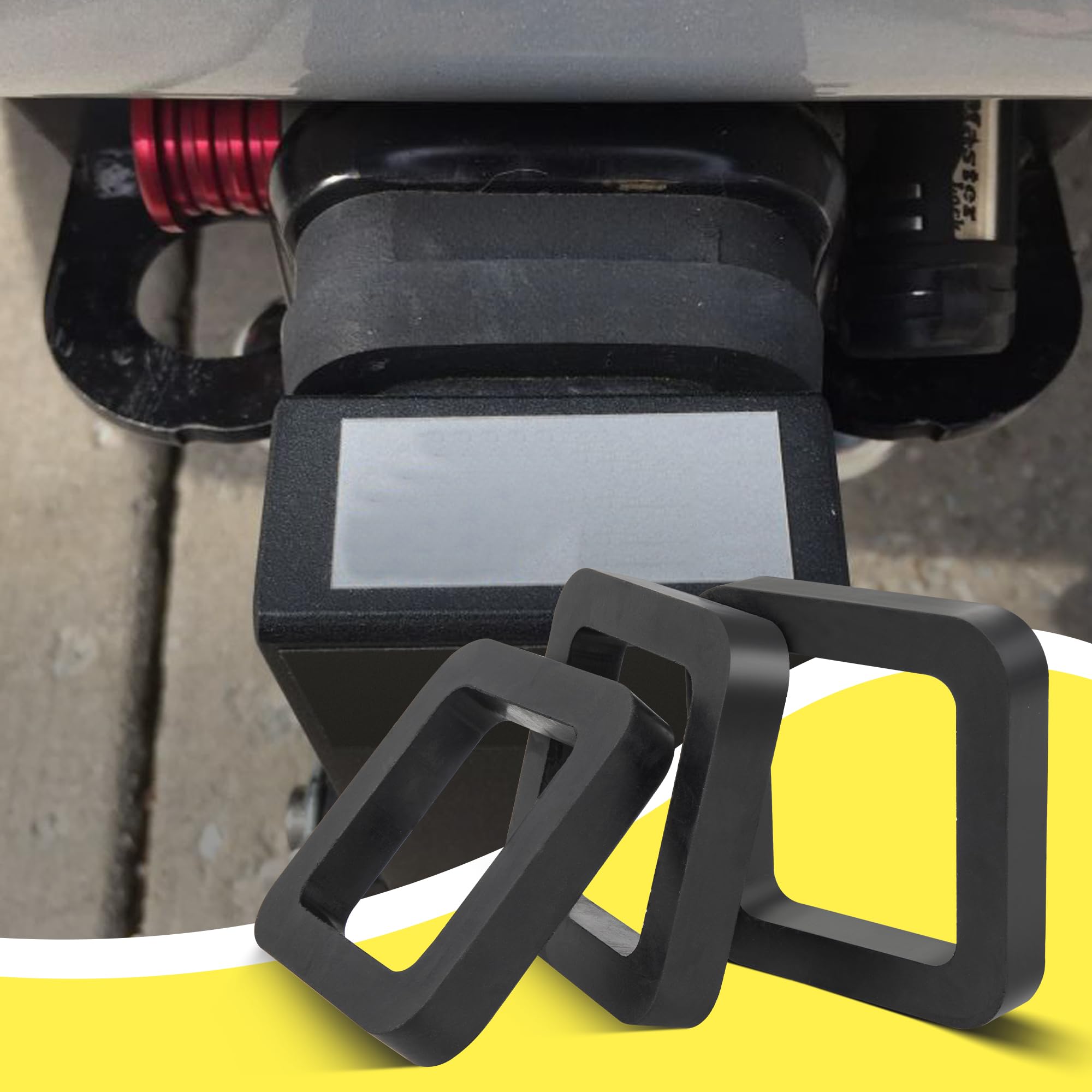 Oyviny 2 Inch Hitch Receiver Silencer Pad, 2 Inch Trailer Hitch Silencer for Ball Mounted to Reduce Rattle and Noise Between Most 2” Hitch Receiver and Tow Hitches Anti-Rattle Stabilizer(3 PCS)