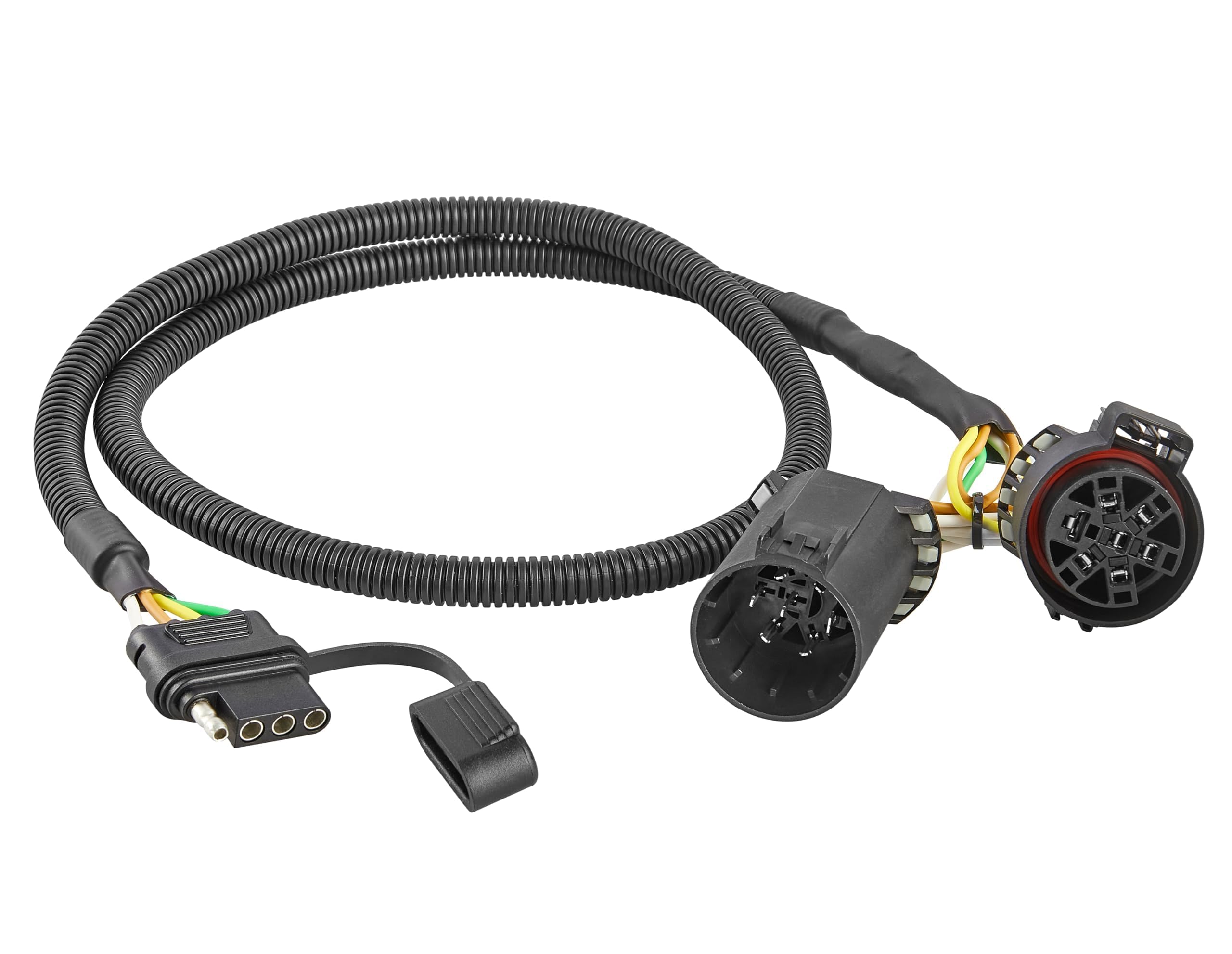Oyviny Plug & Play USCAR 7 Pin to 4 Pin Trailer Wiring Harness Universal for LED Tailgate Light Bars, Pure Copper USCAR to 4 Flat Trailer Extension Wiring Adapter for Trailers, Trucks, Pickups