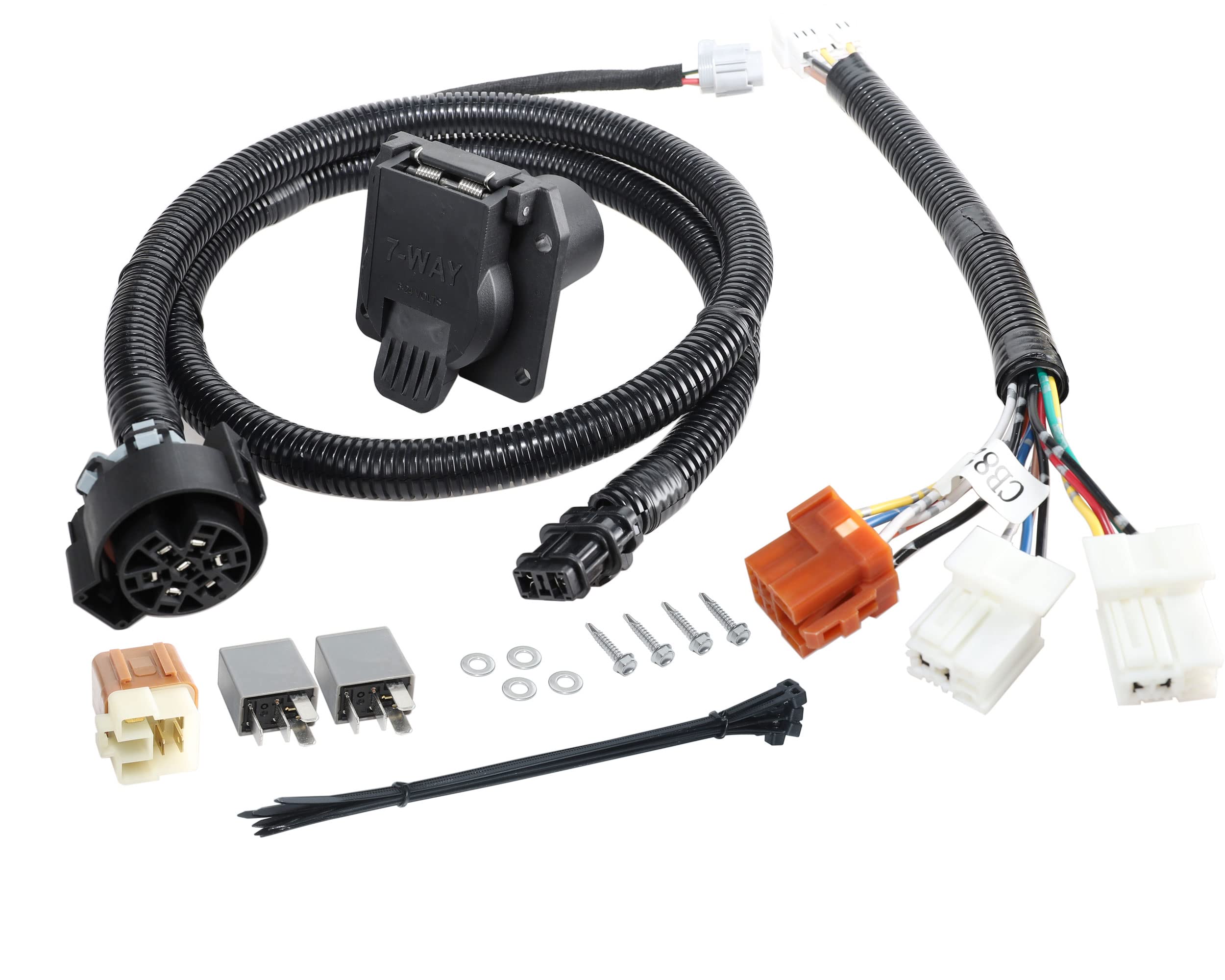 Oyviny RV 7 Way Trailer Wiring Harness for Nissan Frontier 2005-2025/Nissan Xterra 2005-2015/Suzuki Equator 2009-2012 Without Factory Tow Package, Reley Harness Included