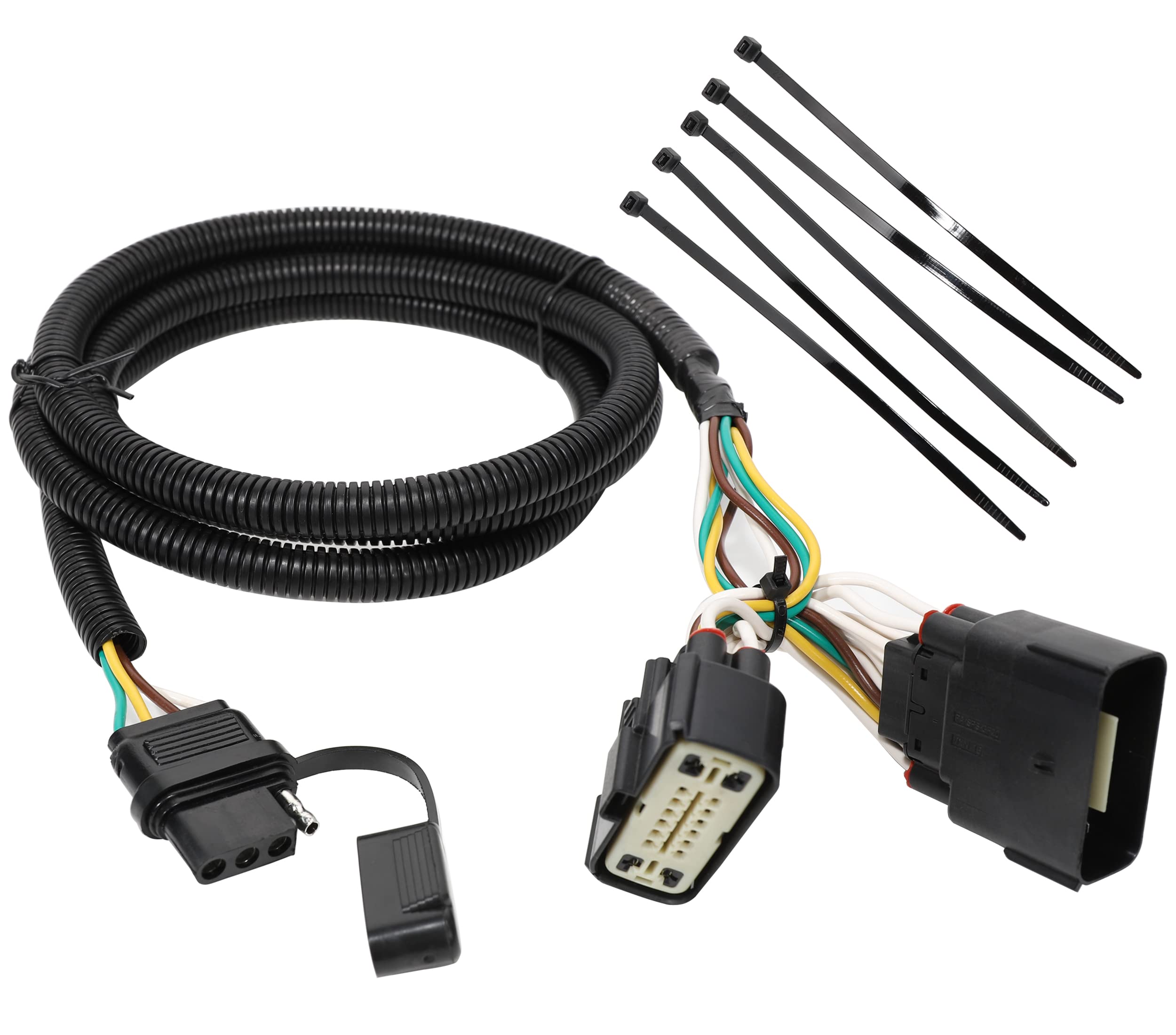 Oyviny Custom 4 Way Trailer Wiring Harness for 2011-2019 Ford Explorer, Pure Copper Plug and Play Trailer Light Wiring for Explorer