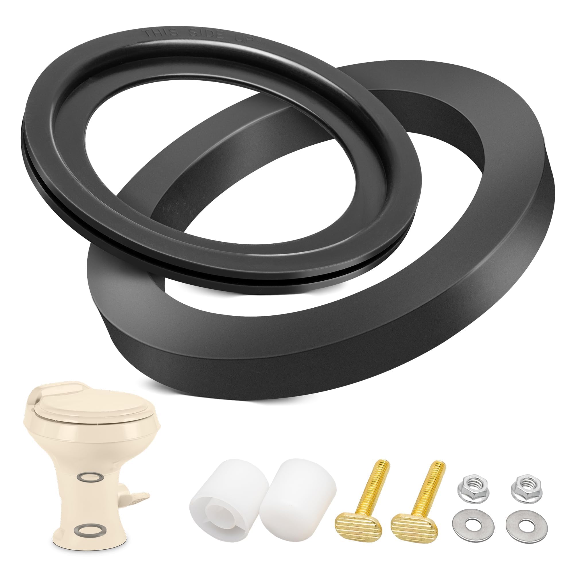 Oyviny RV Toilet Seal Kit RV Toilet Seal Part Fits for Dometics 300 310 320 Series Toilets, Replace 385311652 385311658 RV Toilet Flush Ball Seal Gasket Solve Leakage Problem