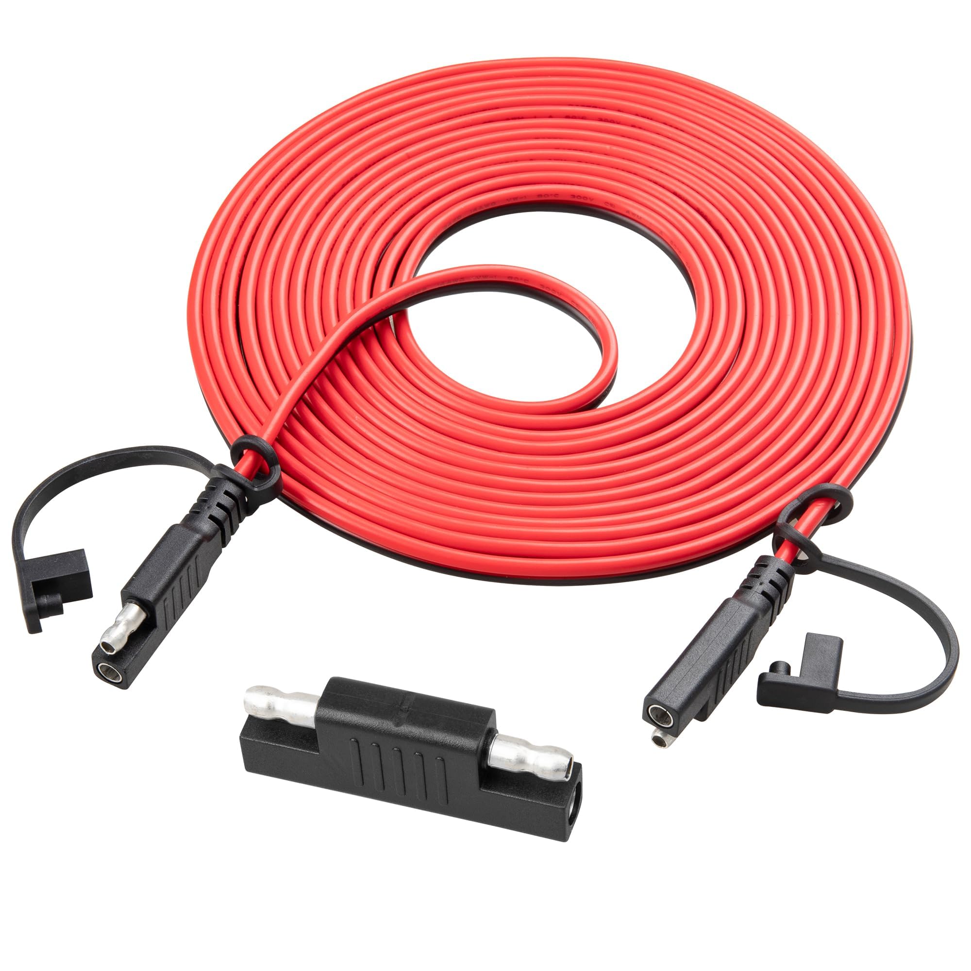 Oyviny 14AWG SAE Extension Cable 15 Feet, 2 Pin SAE Quick Disconnect Solar Panel Extension Cable Connector with Polarity Reversing Adapter for Automotive RV Truck Battery Charger, 12V
