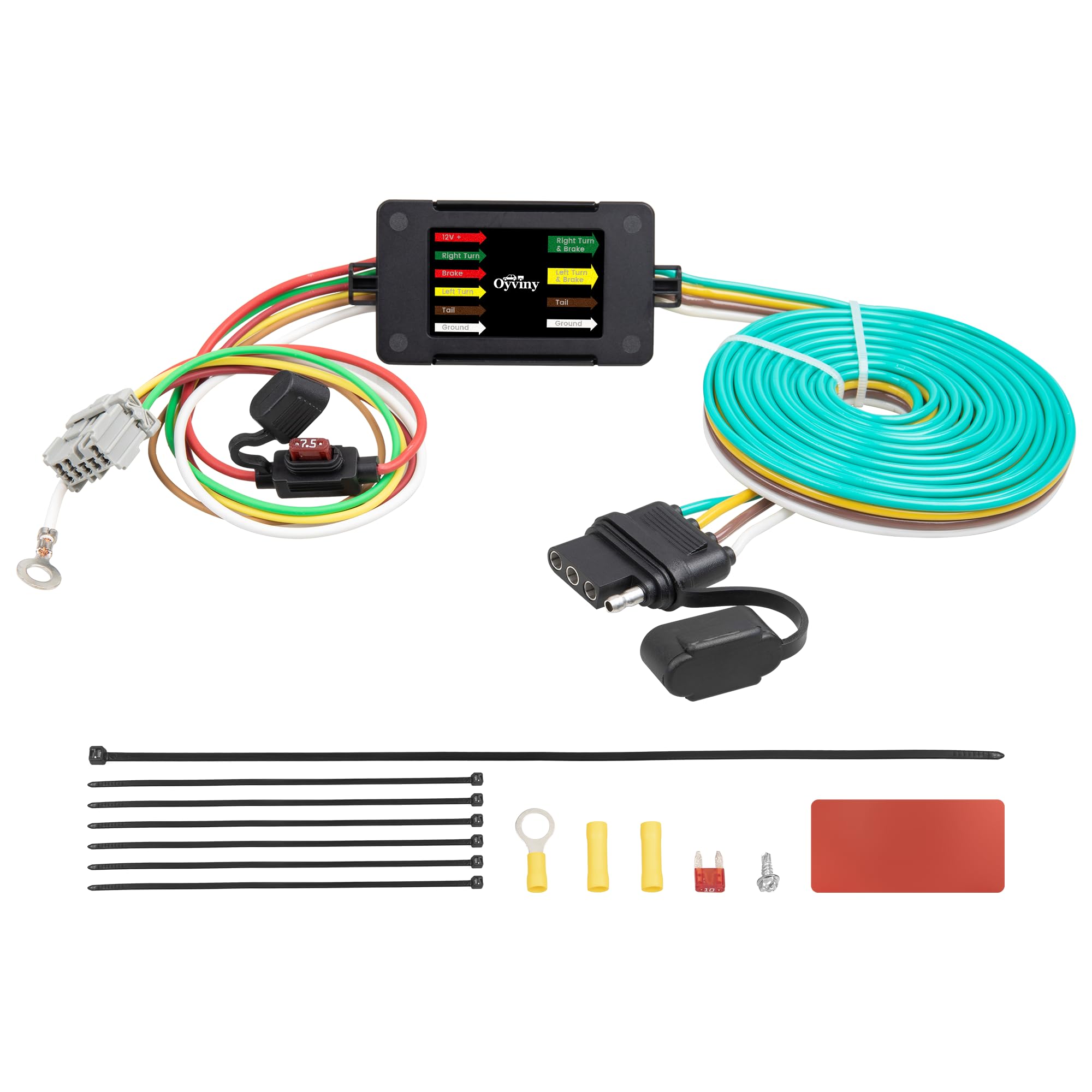 Oyviny Custom 4 Way Trailer Wiring Harness 56161 for 2005-2010 Honda Odyssey, Odyssey Flat 4 Pin Trailer Hitch Wiring Plug & Play Installation