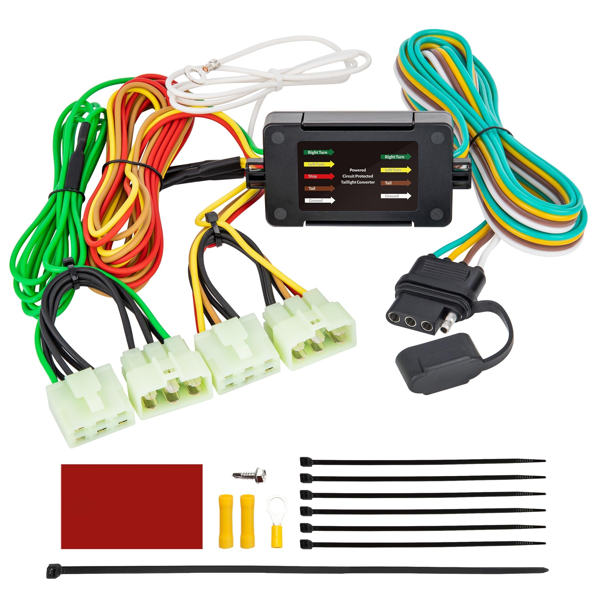 Oyviny Vehicle Side Custom 4 Way Trailer Wiring Harness for 1995-2004 Toyota Tacoma/1984-1995 Toyota Pickups, Plug & Play Tacoma Tow Harness
